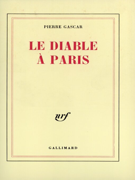 Title details for Le Diable à Paris by Pierre Gascar - Available